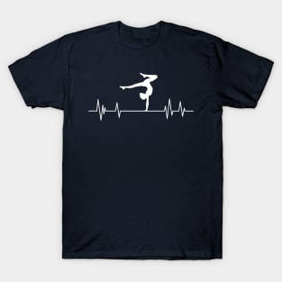 Gymnastics Heartbeat,Lifeline Gymnastics Gymnast Leap T-Shirt